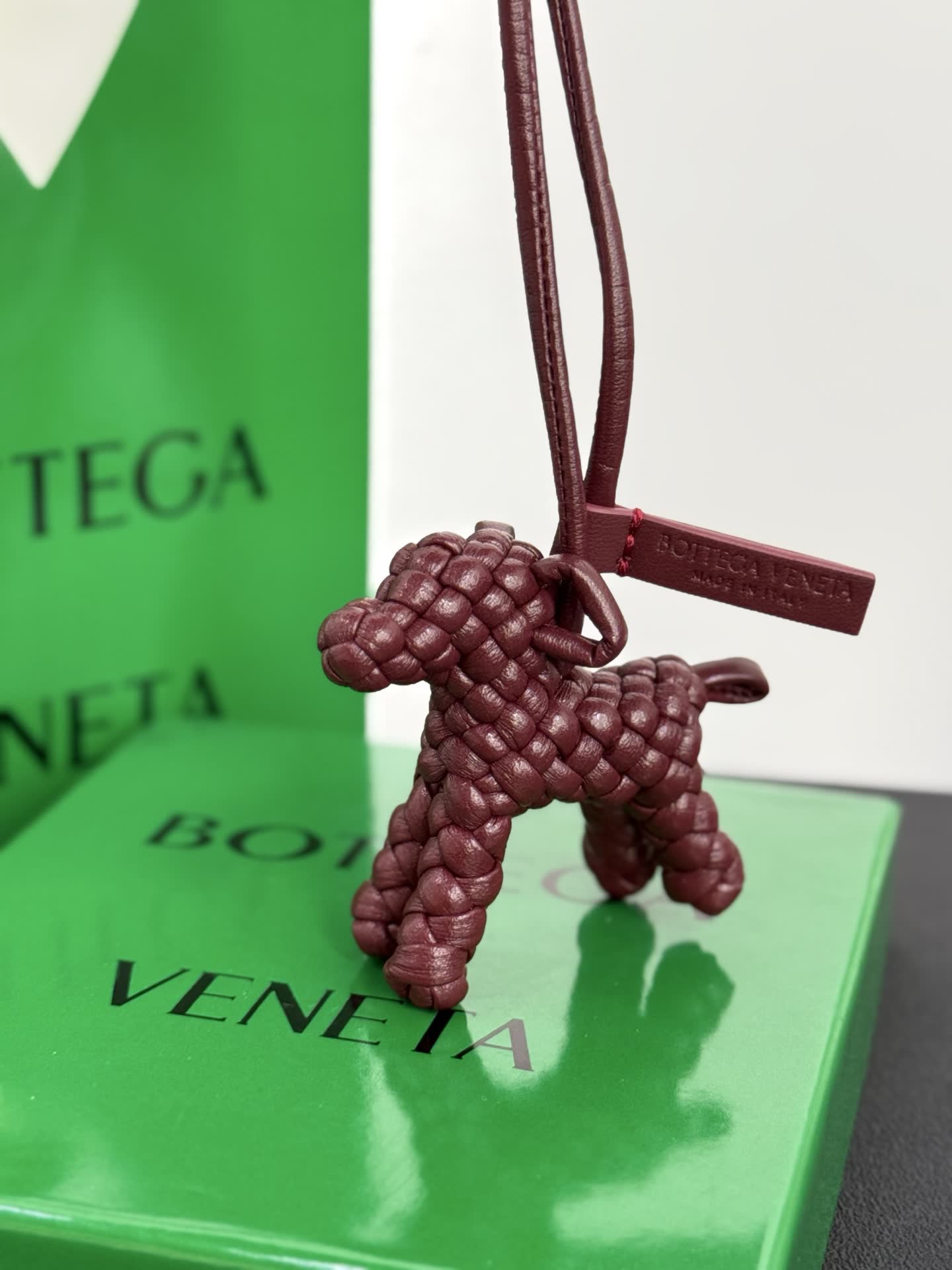 Bottega Veneta Leather Dog Charm